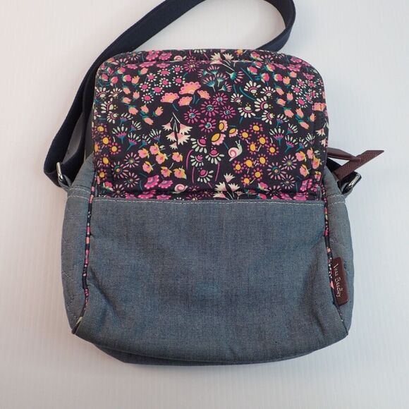 Vera Bradley Denim Floral Garden Snail Lined Crossbody Purse Bag - Picture 13 of 16